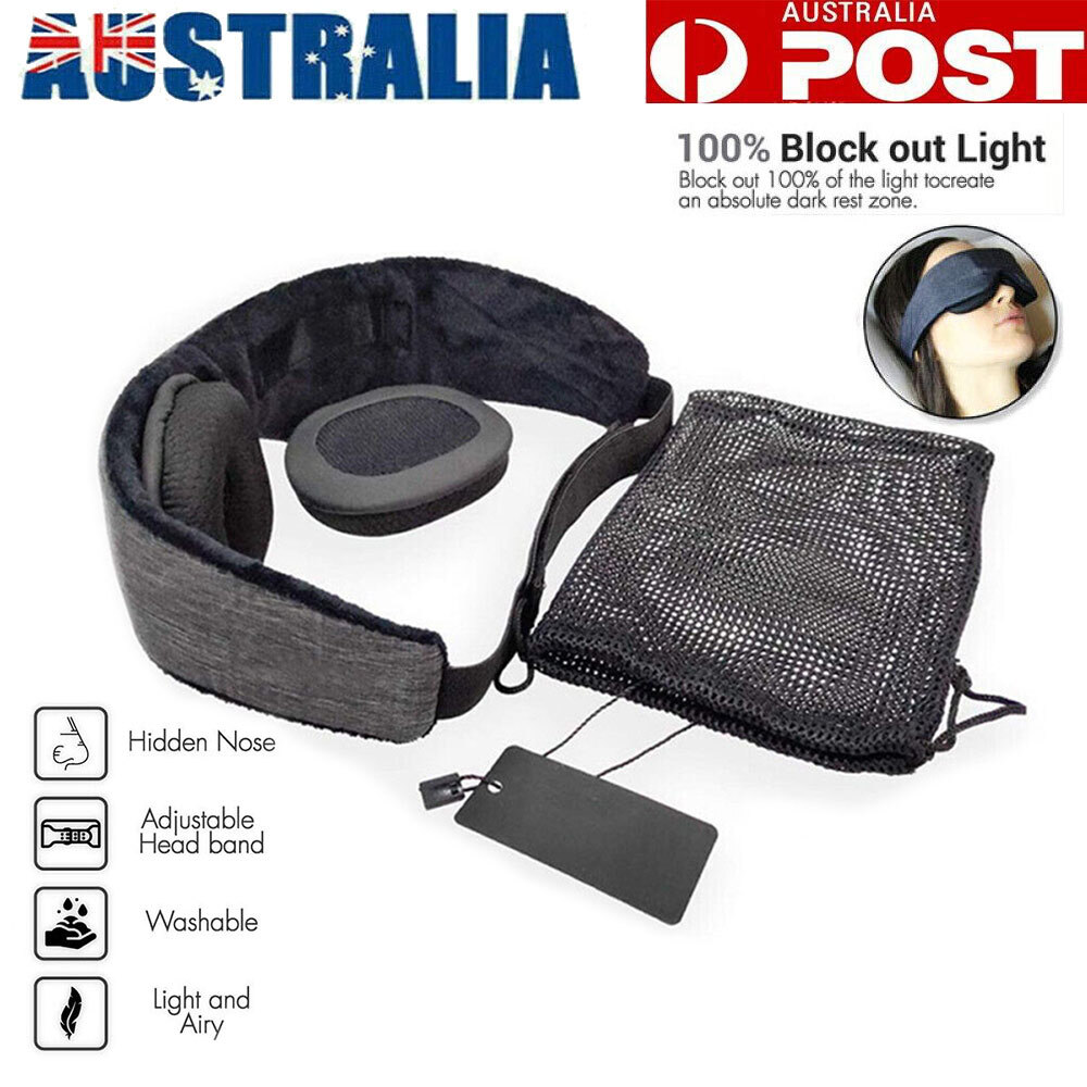 3D Travel Sleep Eye Mask Memory Foam Adjustable Light blockout Soft Padded 1pc