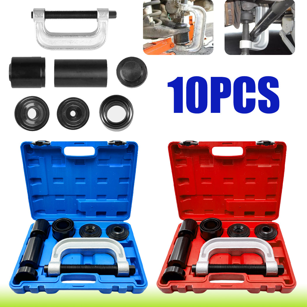 10PC Ball Joint Press Service Remover Separator Adaptor Kit 4x4 Garage Tool Red