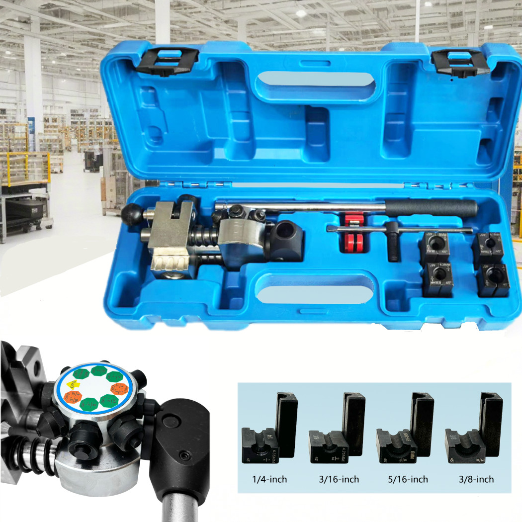 Brake Pipe Flaring Tool Kit 45 Degree Stainless Steel 3/16 1/4 5/16 3/8 Tube