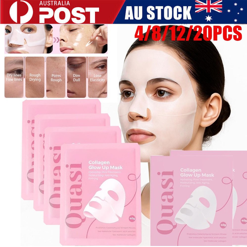 Quasi Collagen Face Mask Overnight Hydrating Brightening Skin Tightening 4PCS