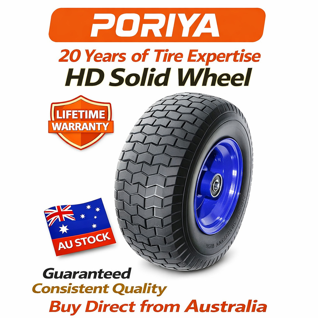 16 Solid Tyre Wheelbarrow Wheels Puncture Proof 25mm Heavy 270kg Off-Road Metal