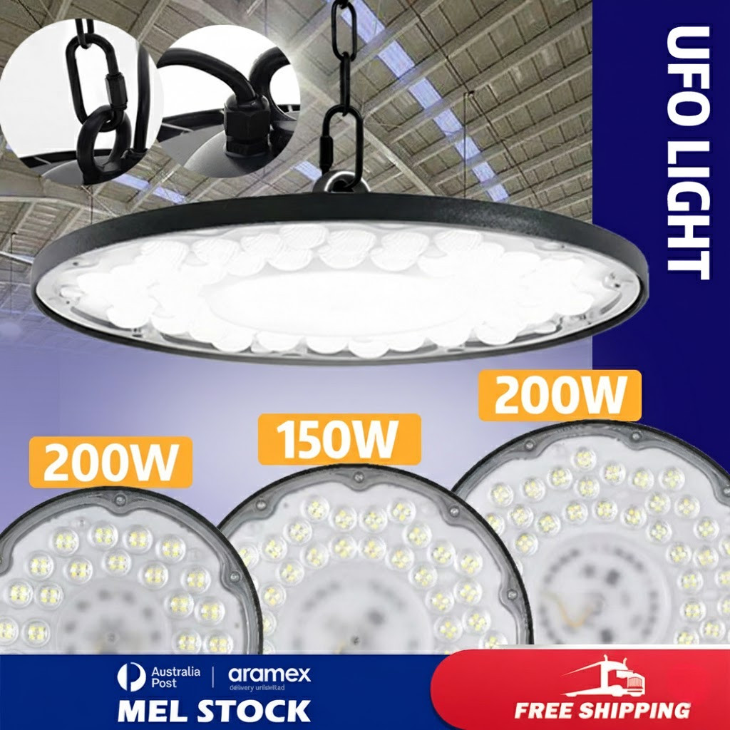 100W UFO LED High Bay Light Warehouse Industrial Shed Workshop Factory Lamp