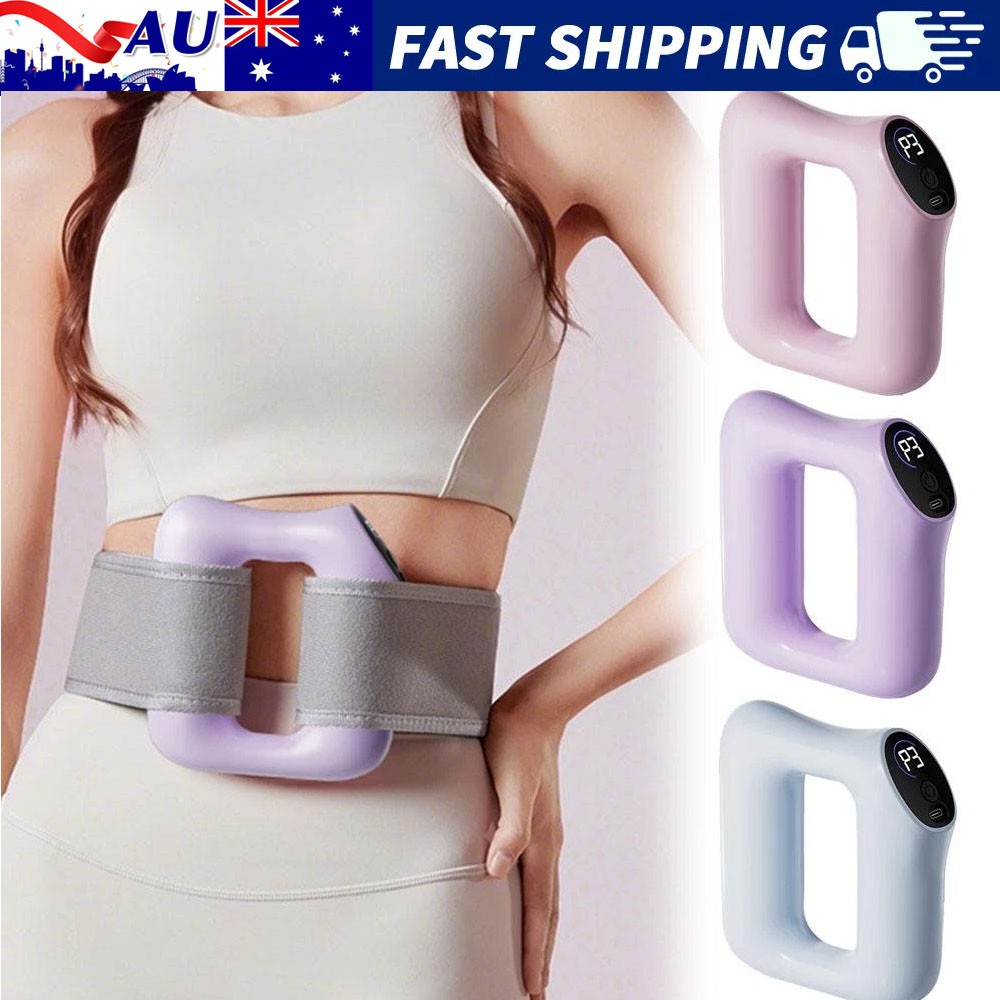 Full-Body Fascia Ring Vibration Fitness Massager with Belt Pink Heat Therapy