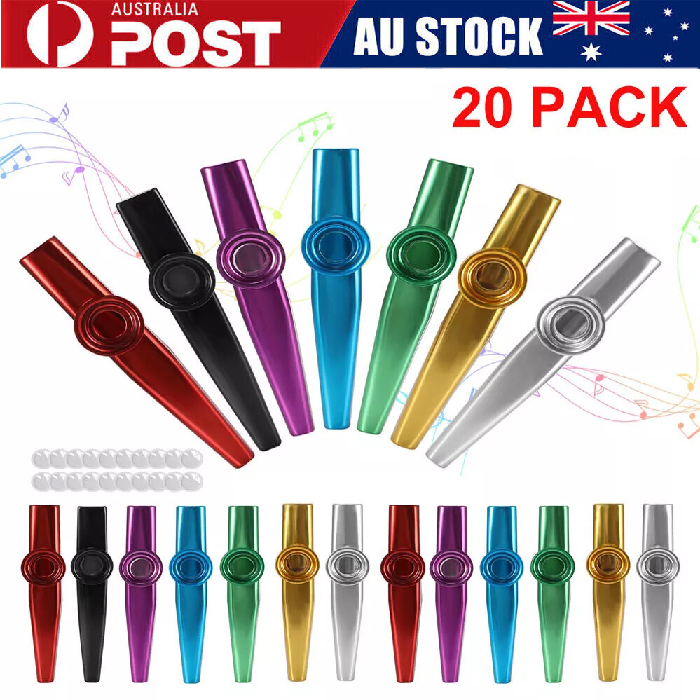 20Pcs Metal Kazoo Mouth Flute Musical Instrument Kids Beginner aluminum alloy