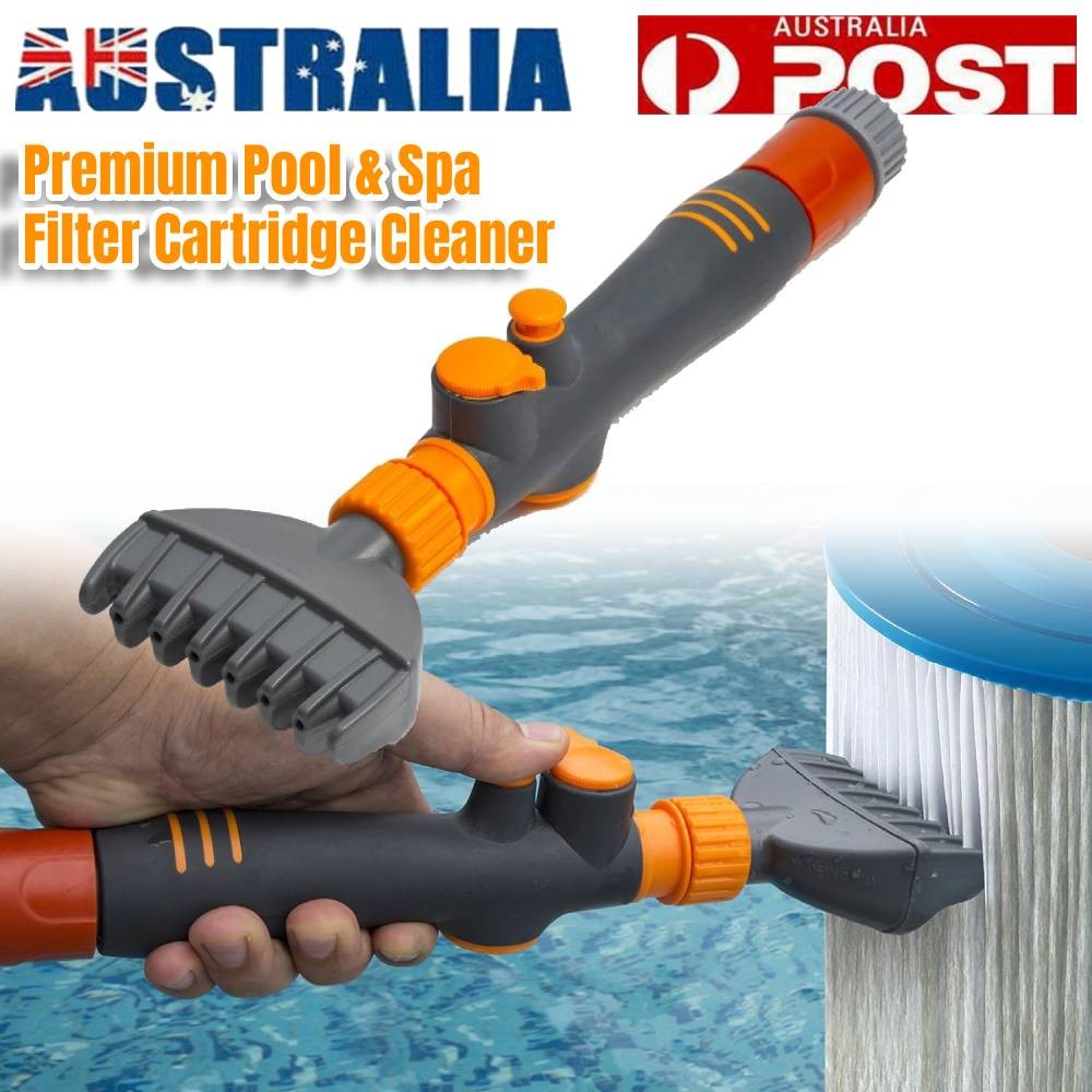 Pool&Spa Filter Cartridge Cleaner Water Wand Brush Handheld ABS Black 28.5 9cm