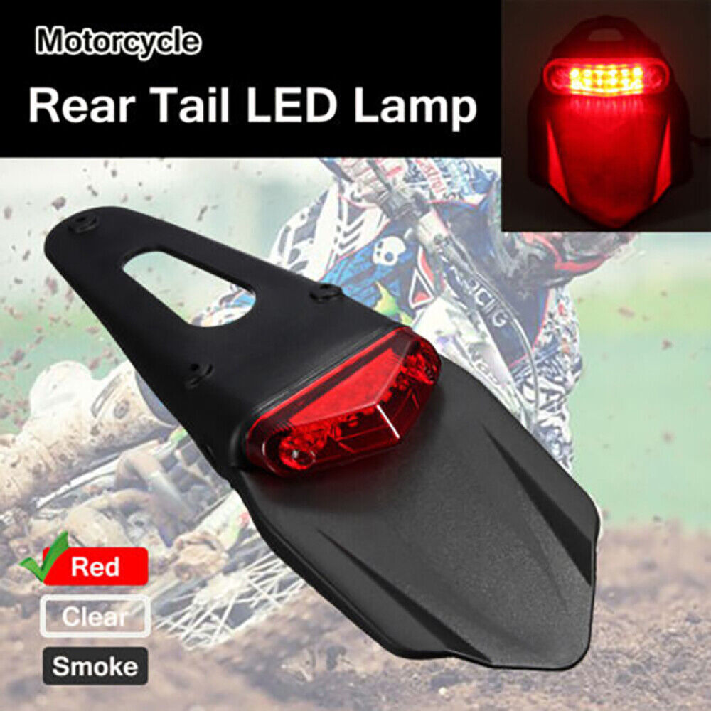 Motorcycle LED Tail Light Rear Brake Lamp 12V Universal Off-Road Fender Red KTM