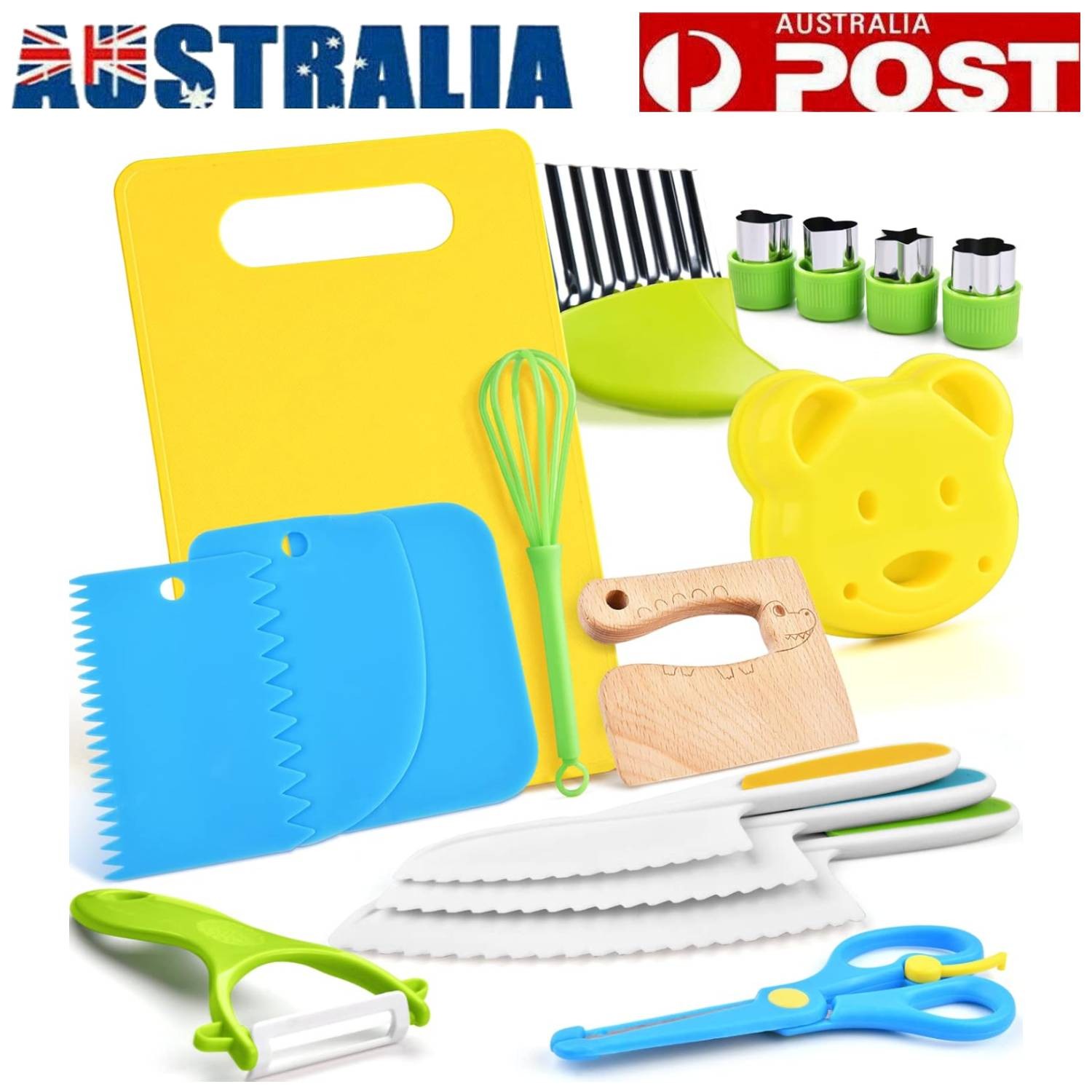 Montessori Kids Plastic fruit Knife Set 4/13/17PCS Safe Cooking Skill Training