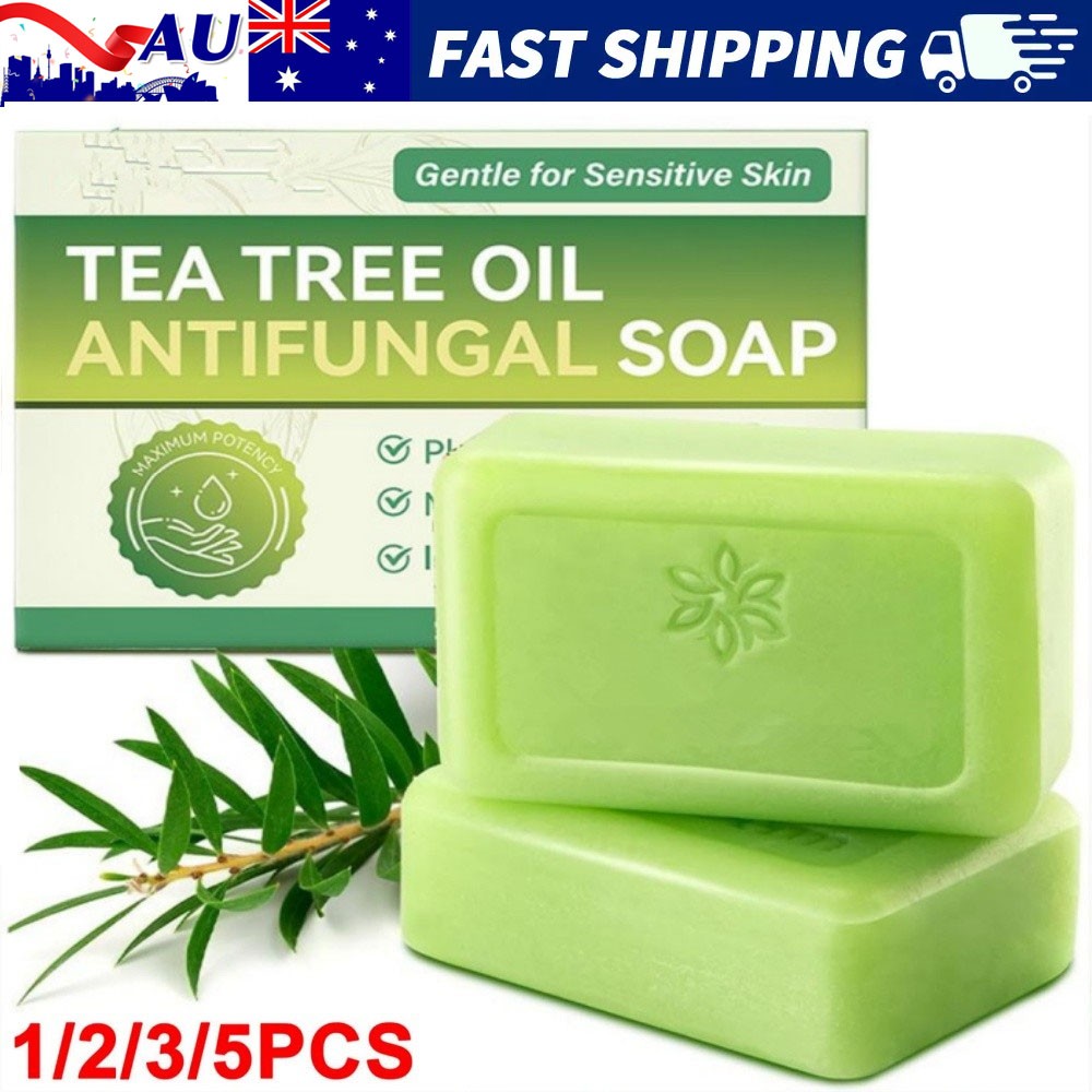 Tea Tree Oil Antifungal Relief Soap Bar 100g Plant Based Glycerin Sensitive Skin