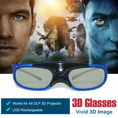 Blue Active Shutter 3D Glasses DLP-Link Projector BenQ Optoma Acer Viewsonic HD