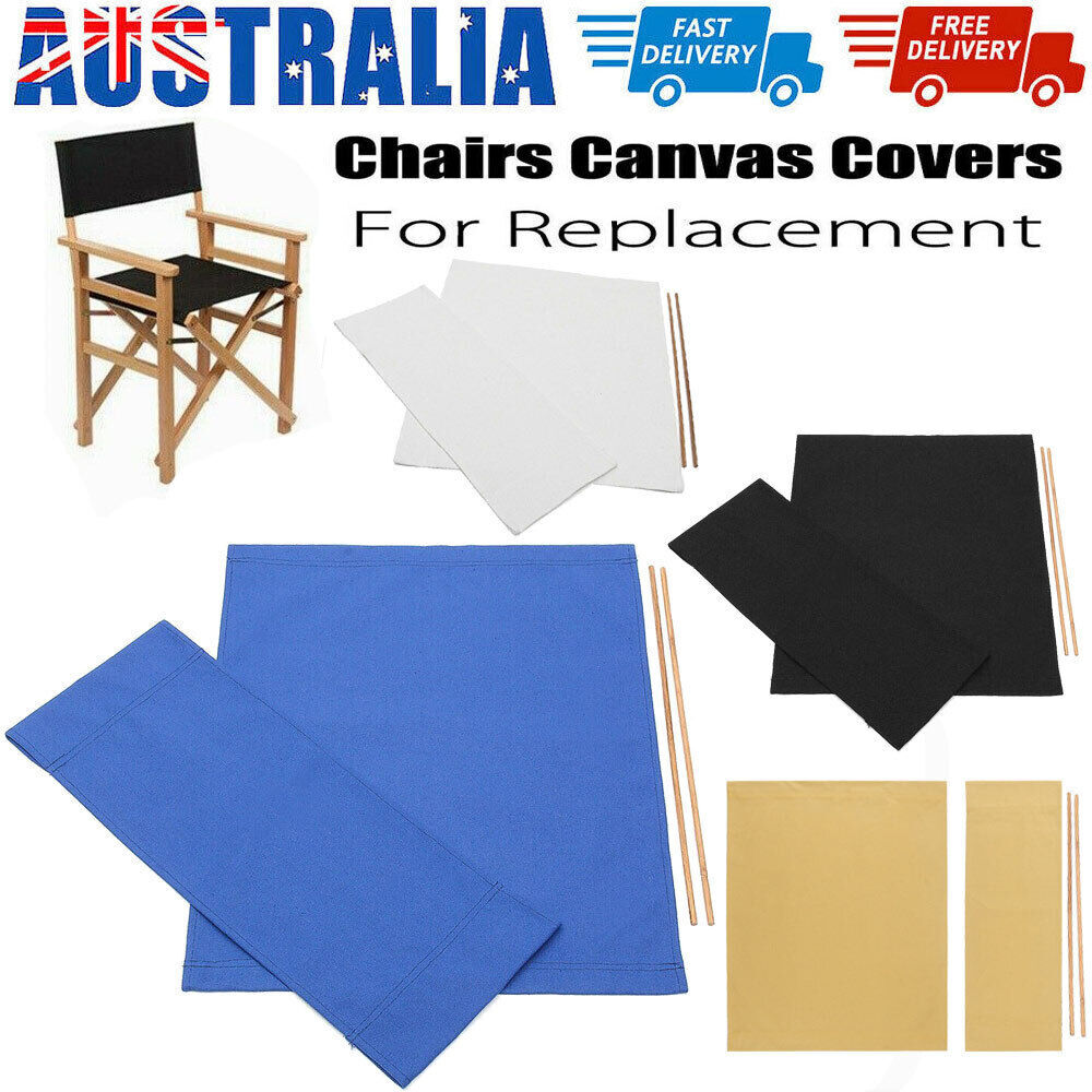 Director Chair Replacement Canvas Seat Covers Kit Washable Black/White/Blue