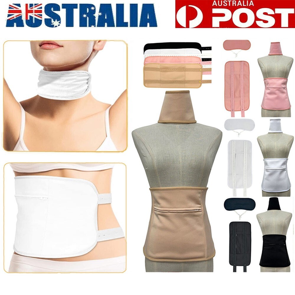 2PCS/Set Castor Oil Pack Wrap Kit Reusable Organic Waist Neck Khaki Adjustable