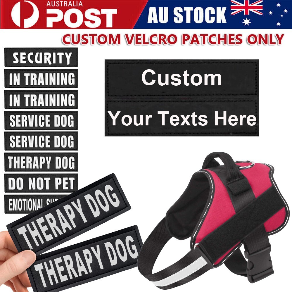 Personalized Custom NAME Patches 3x11cm Black for No Pull Adjustable Dog Harness
