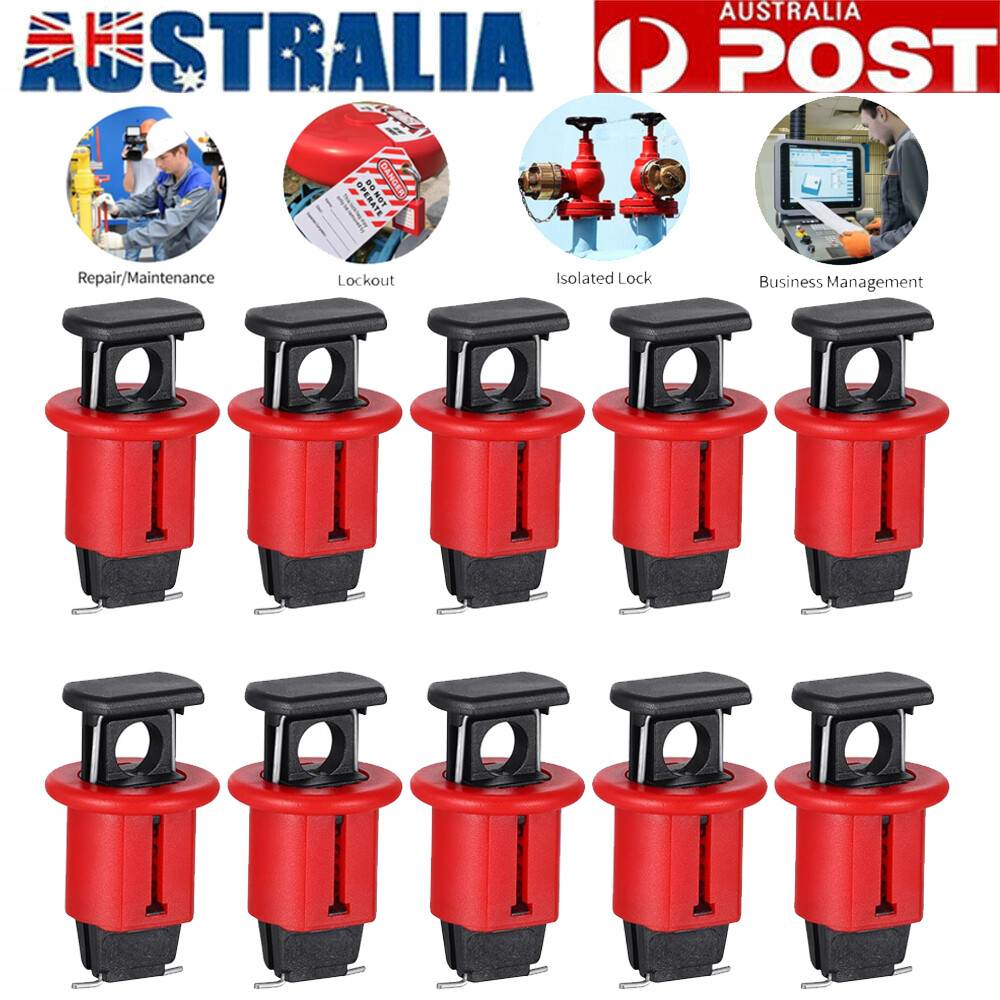 10pcs Miniature Circuit Breaker Lockout Device nylon stainless steel red black