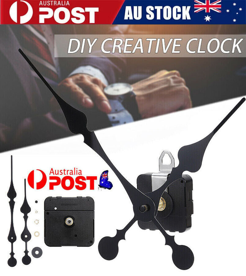 Long Axis Large Torque Wall Clock Movement Mechanism Metal DIY Kit 31mm Black