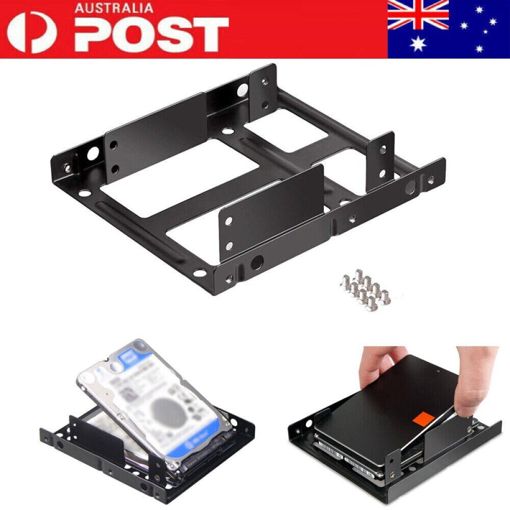 2.5 Inch To 3.5 Inch SSD HDD Adapter Double Layer Mounting Bracket black iron