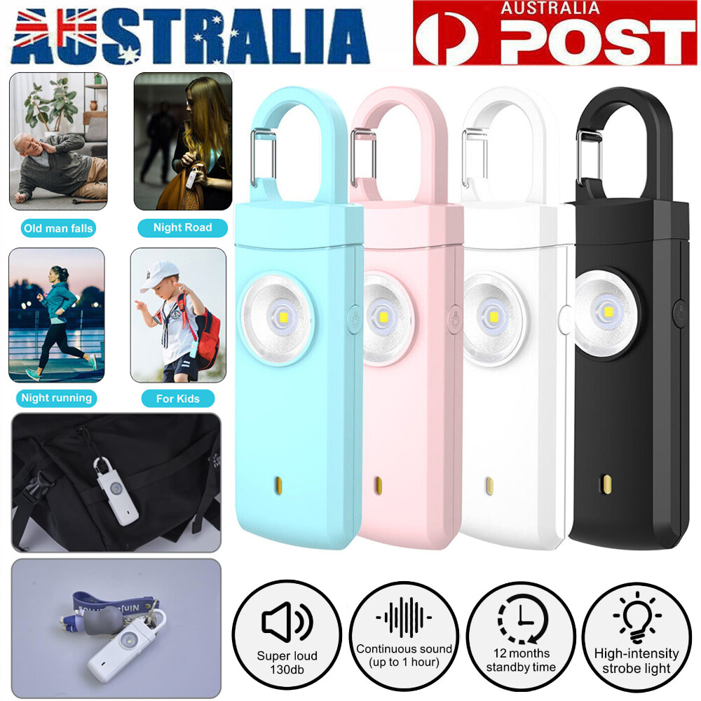 130dB Personal Alarm Safety Keychain Panic Security Emergency TYPE-C Charging