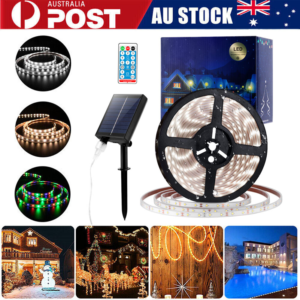 Solar LED Strip Light 5M 280LED Waterproof IP65 Remote Control Outdoor Garden