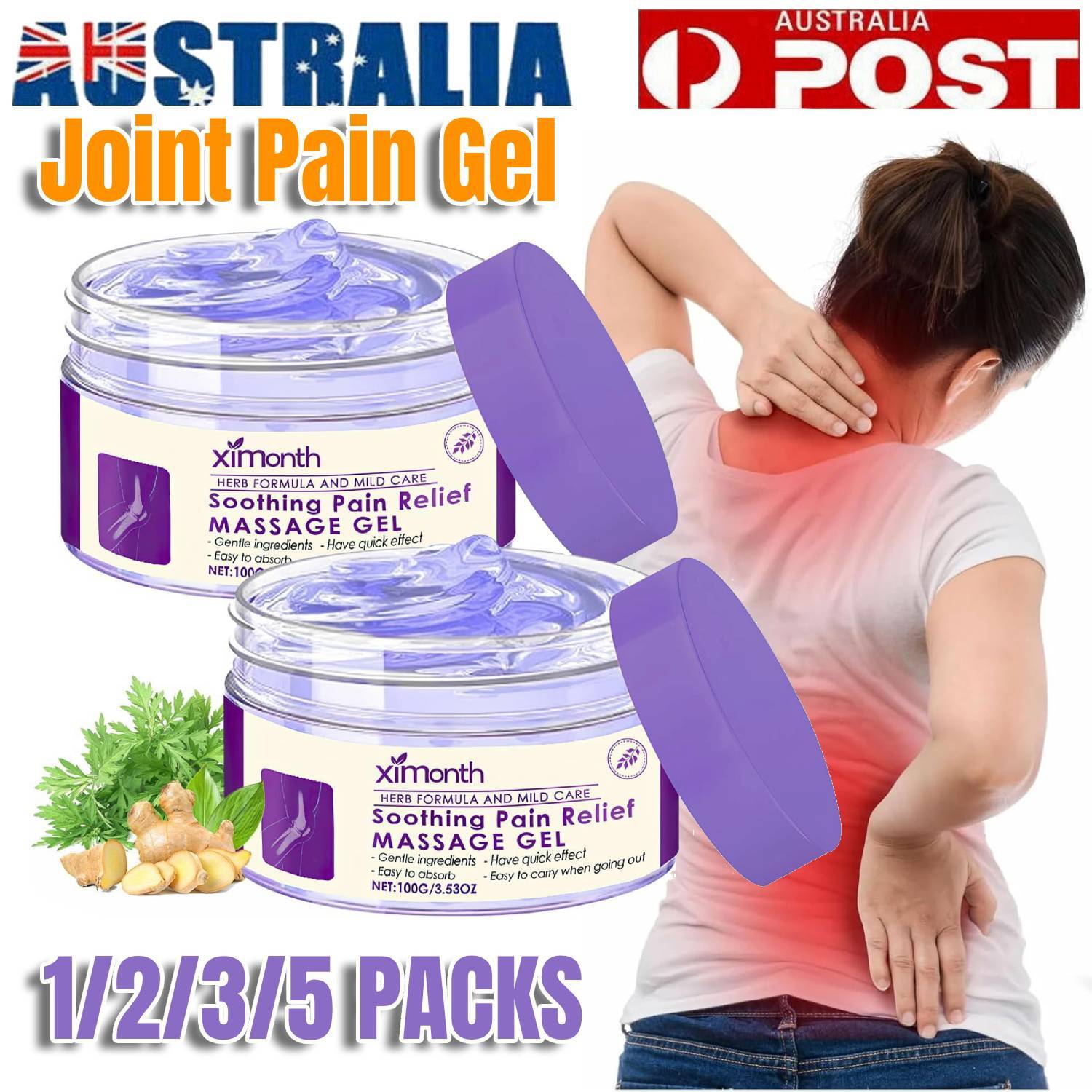 Kreain Joint Pain Gel Kresin Fast Absorption Massage Soothing 100g 1-5 PACK