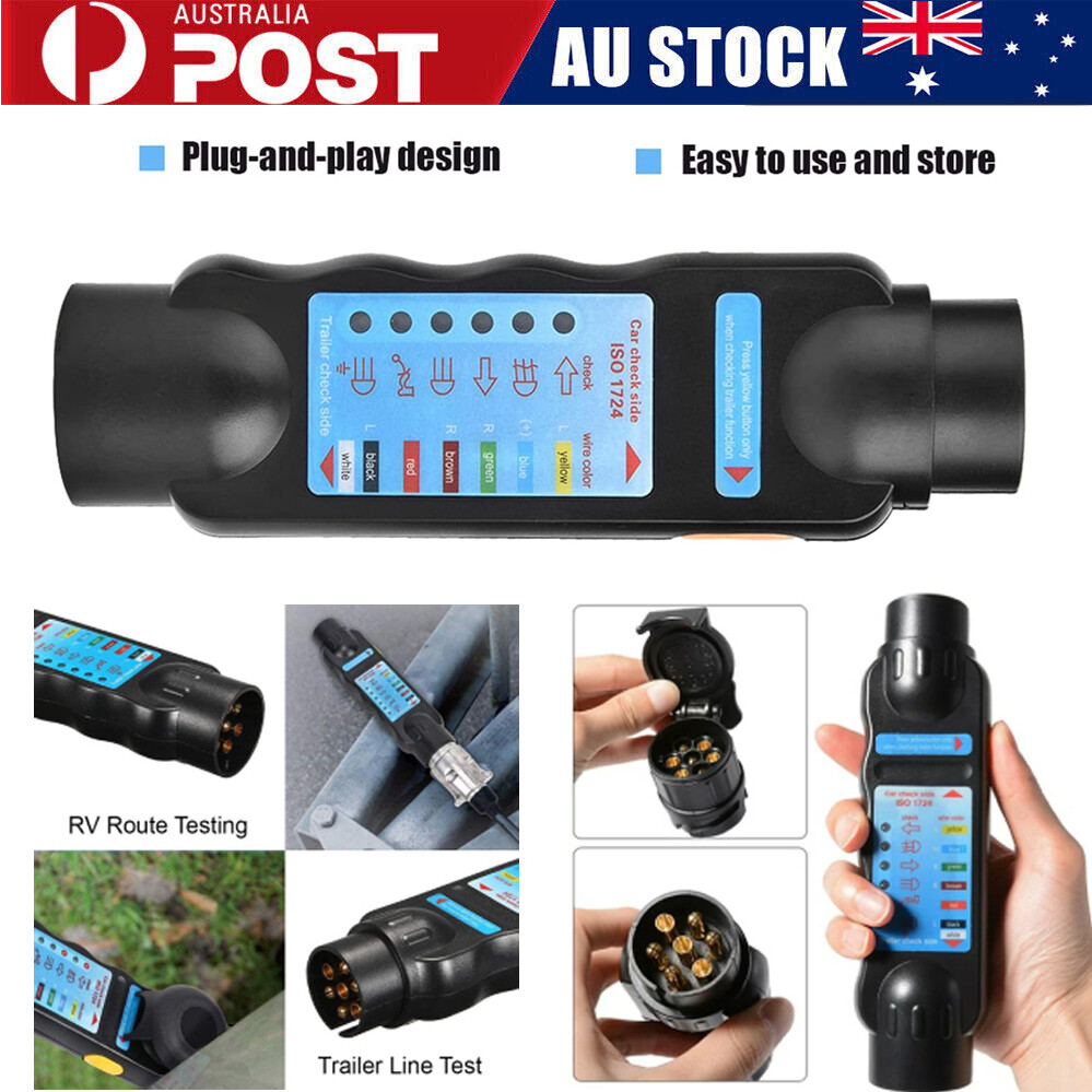 12V 7Pin Trailer Wiring Circuit Tester Indicators Connector Towing Diagnostic