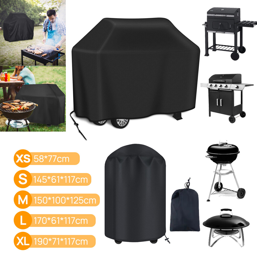 BBQ Grill Cover Waterproof 210D Oxford Cloth Black 58x77cm UV-resistant Heavy