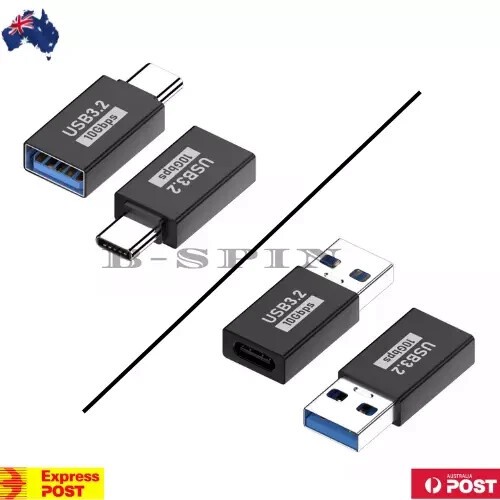 B-SPIN USB-C OTG Adapter Type-C Male to USB-A Female 3.2 10Gbps iPhone 15 Black