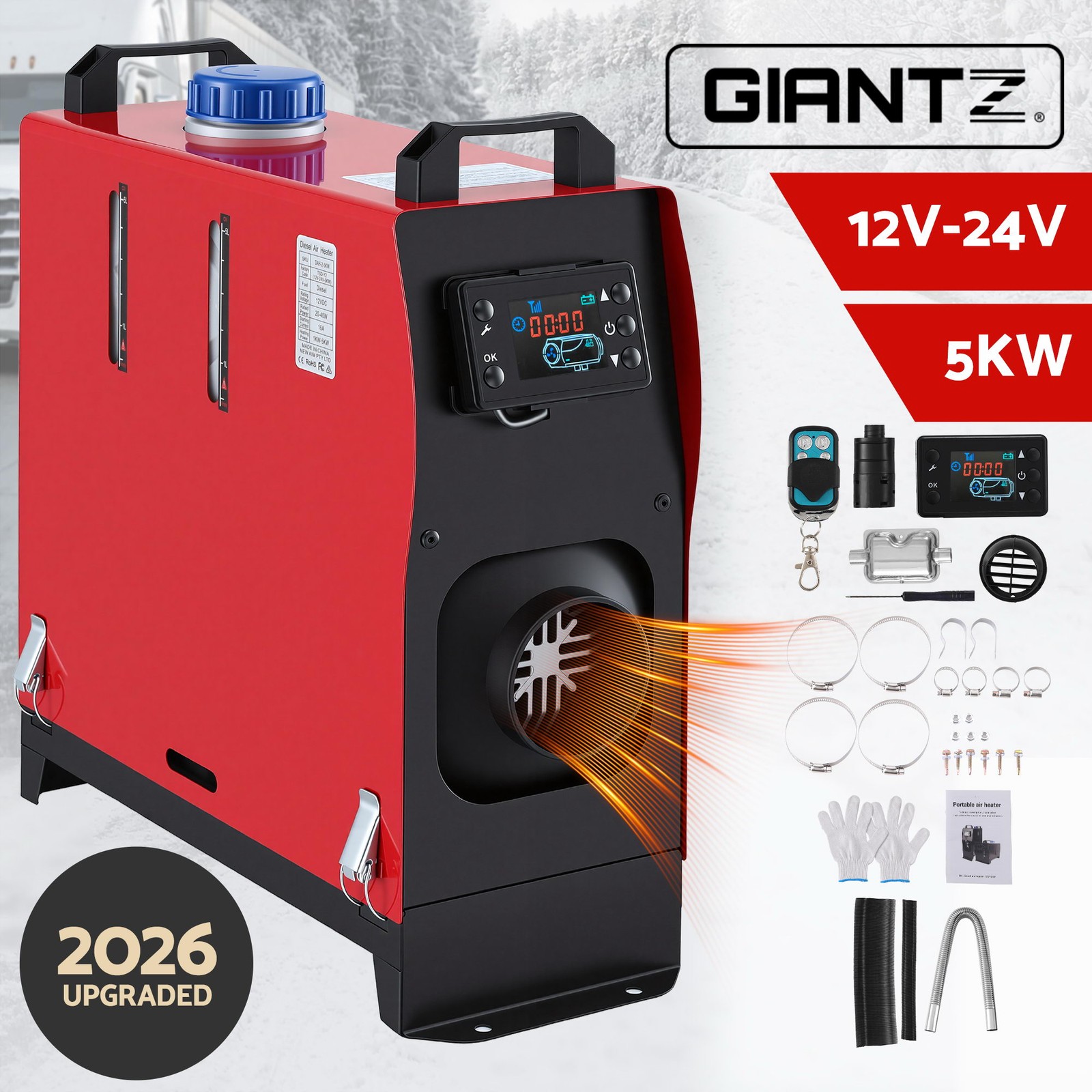 Giantz 5KW Diesel Air Heater 12V LCD Remote Control 5L for Caravan Motorhome 30m