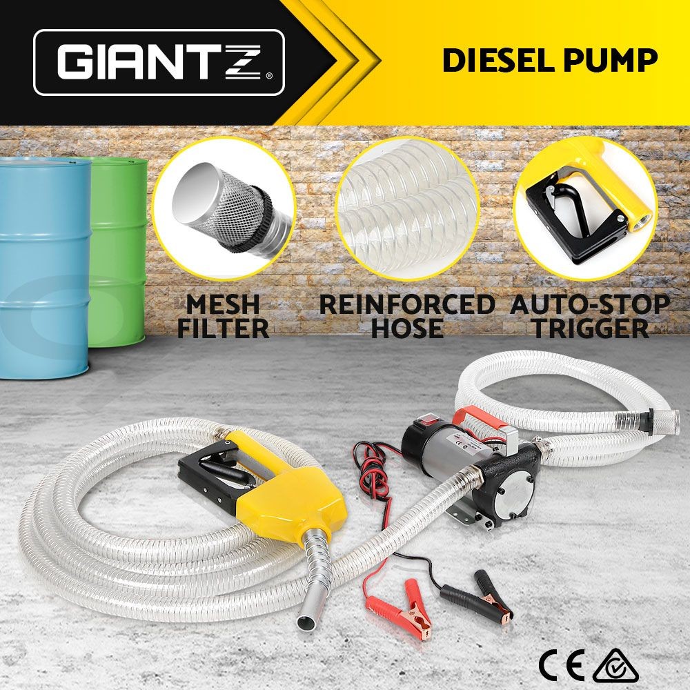 Giantz 12V Diesel Transfer Pump 180W 40/L Oil Water Electric Bowser 12VDC40 CE