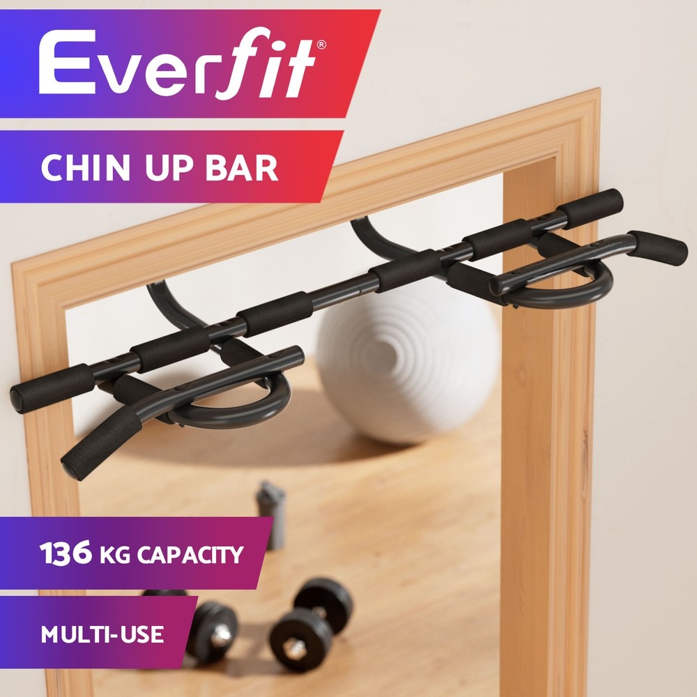 Everfit Doorway Pull Up Bar 104CM Chin Up Horizontal Home Gym 136kg foam grip