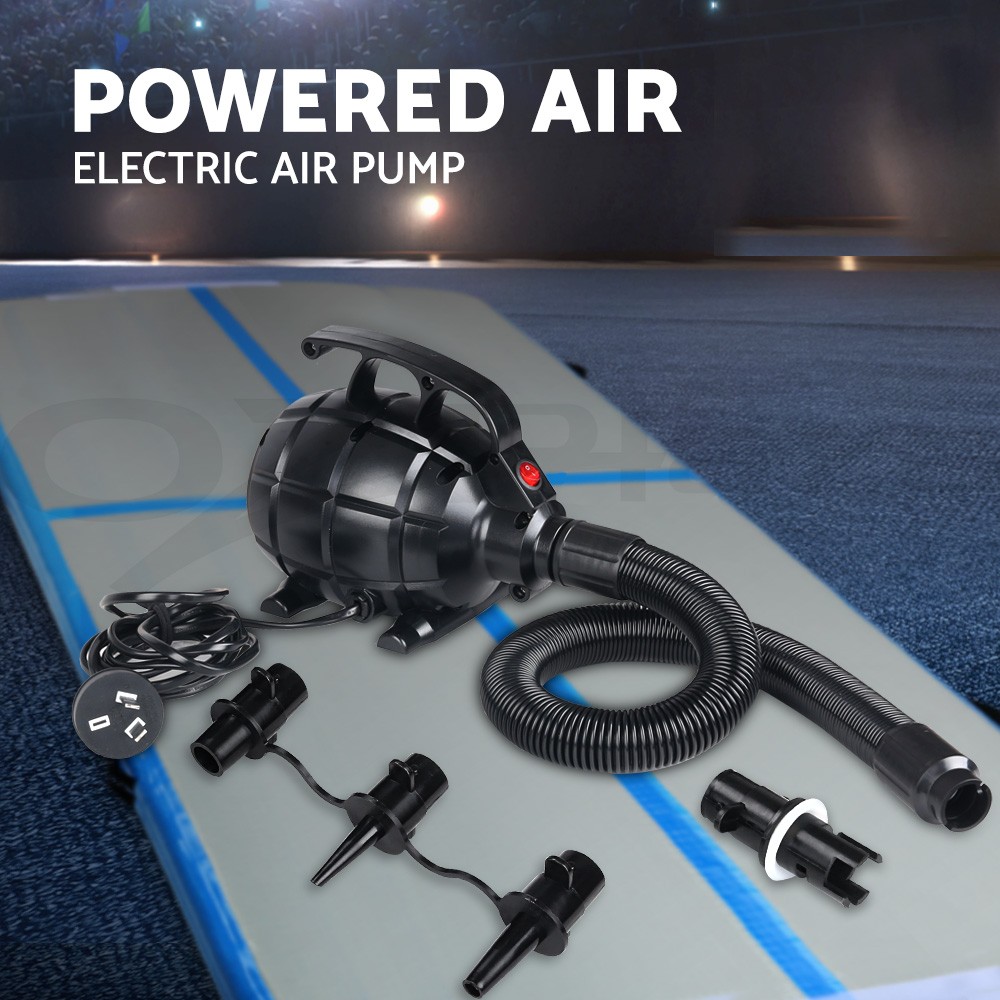 Everfit Inflatable Air Track Gymnastics Mat Electric Pump 500W 3 Nozzles Black