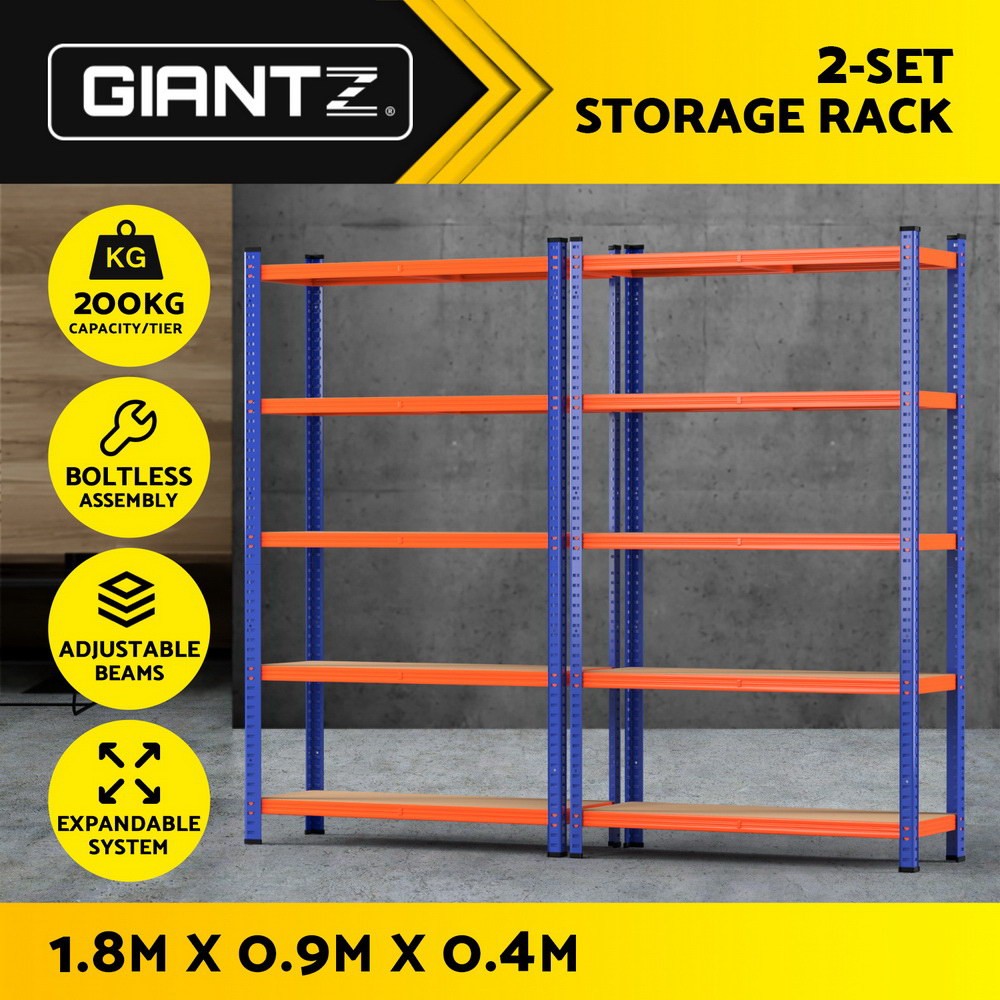 Giantz 5-Tier Steel Storage Rack Shelving 200kg Per Tier 1000kg Boltless 180cm