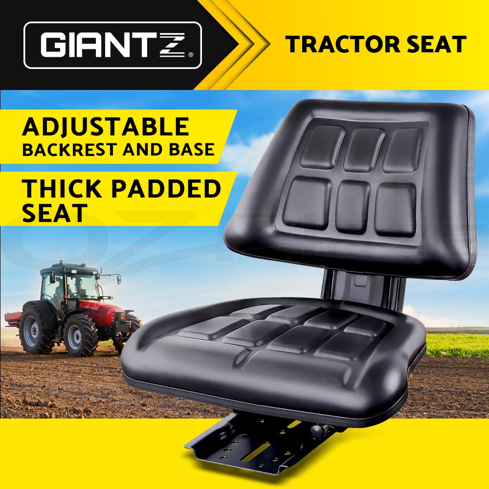 Giantz Tractor Seat TS-BACK241-BK Universal Replacement Adjustable 150mm Black