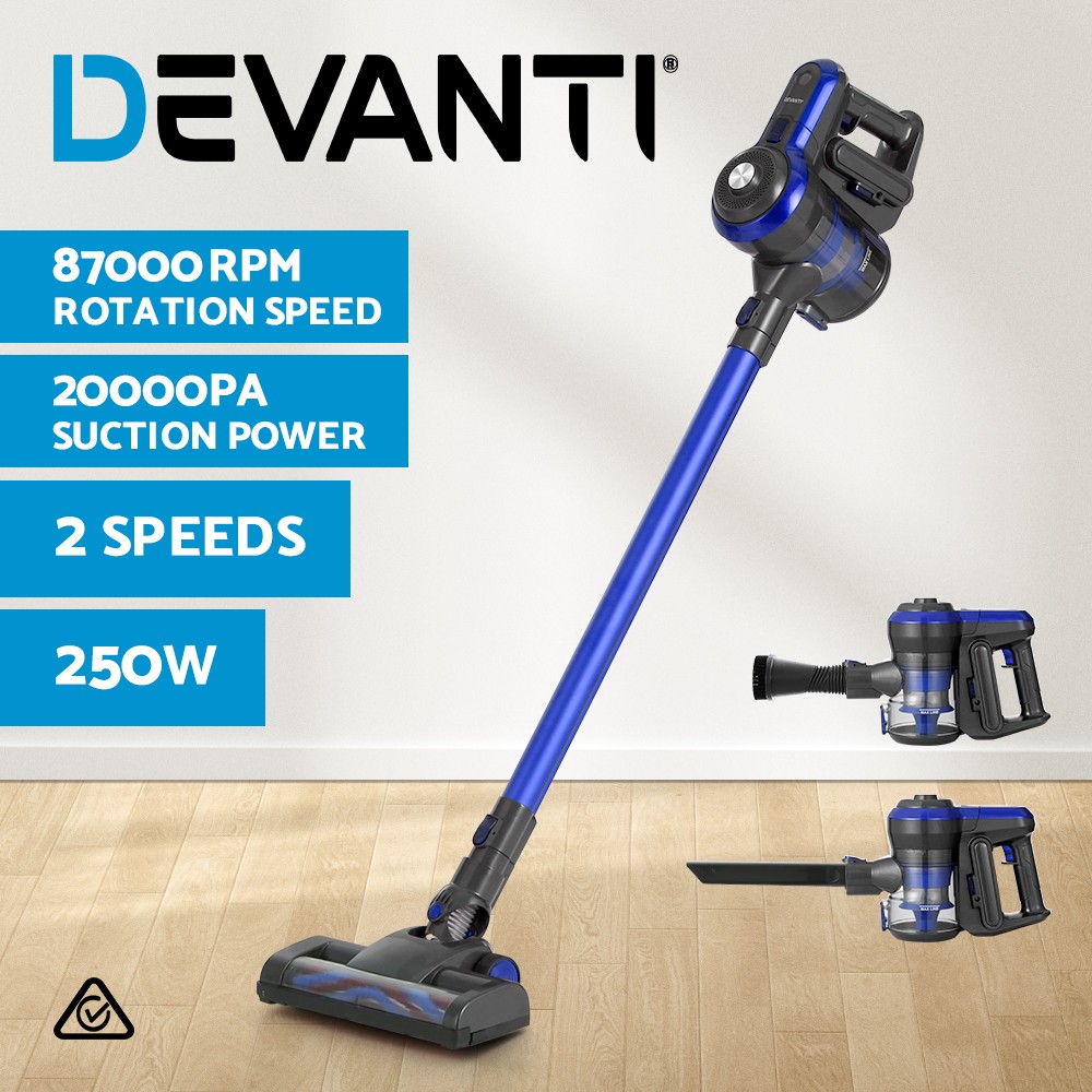 Devanti Stick Cleaner Cordless Brushless Bagless 250W 20 000pa 2-speed 0.5L