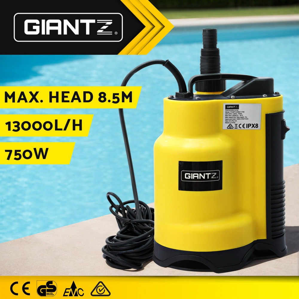 Giantz 750W Dirty Water Submersible Sump Pump 13000l/h IPX8 10m Cable AU Plug