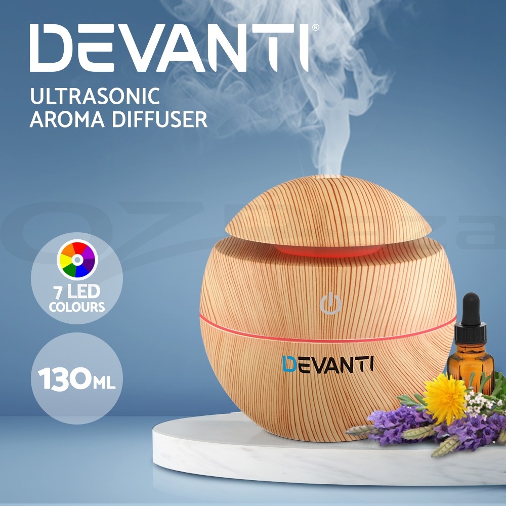Devanti Aromatherapy Diffuser 4-in-1 Humidifier Purifier 130ml 7-colour Light