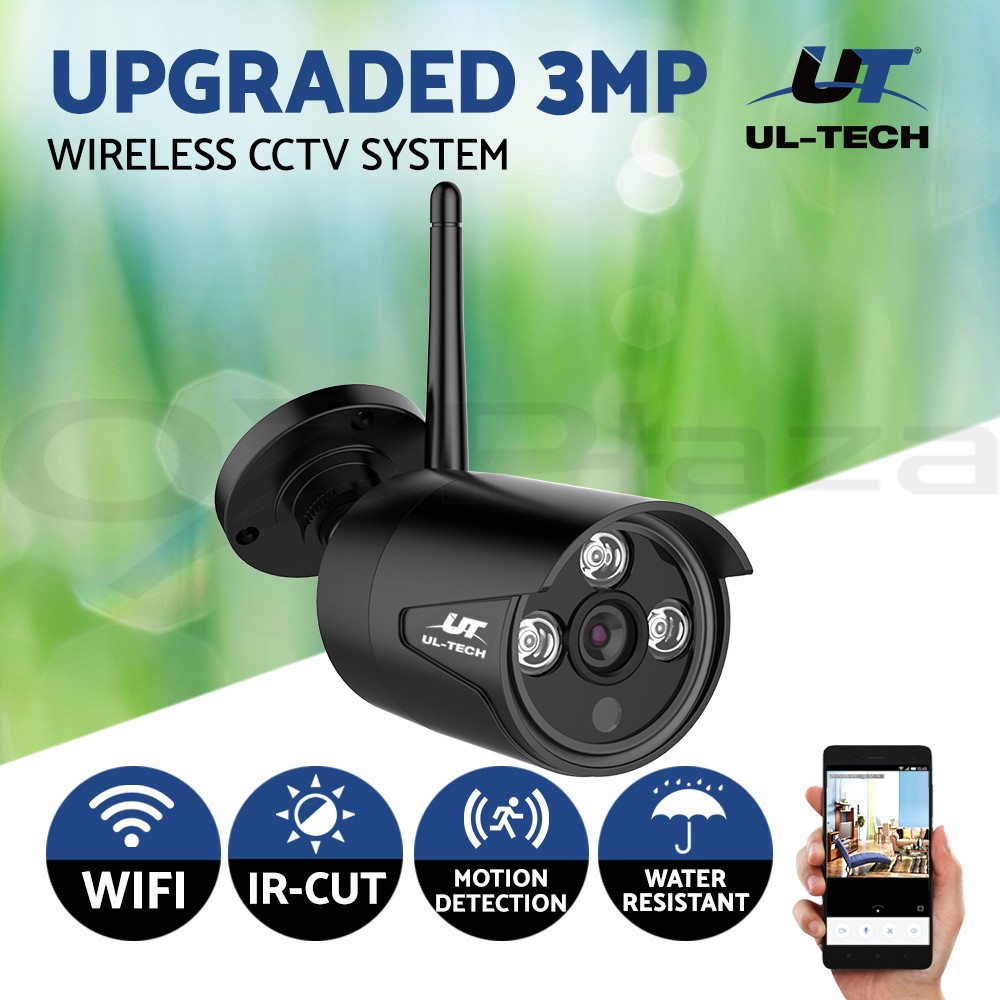 UL-Tech 3MP Wireless Bullet CCTV Camera IP66 Outdoor WiFi for NVR H.264 P2P