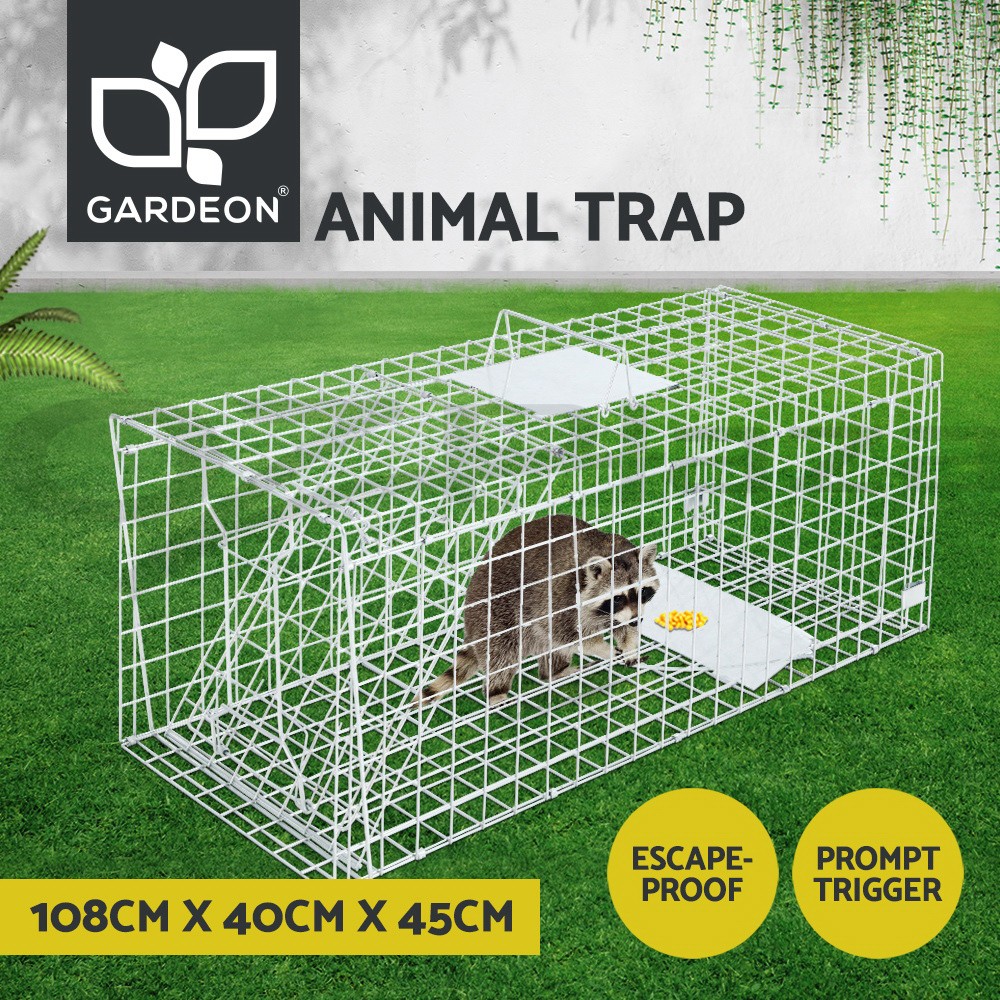 Gardeon Humane Animal Trap Cage Live Catch Galvanised Iron Rust-resistant Silver