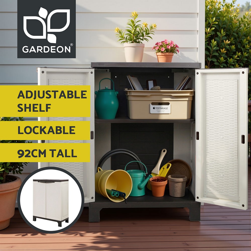 Gardeon Outdoor Storage Cabinet 37cm x 65cm x 92cm Lockable Weather-resistant
