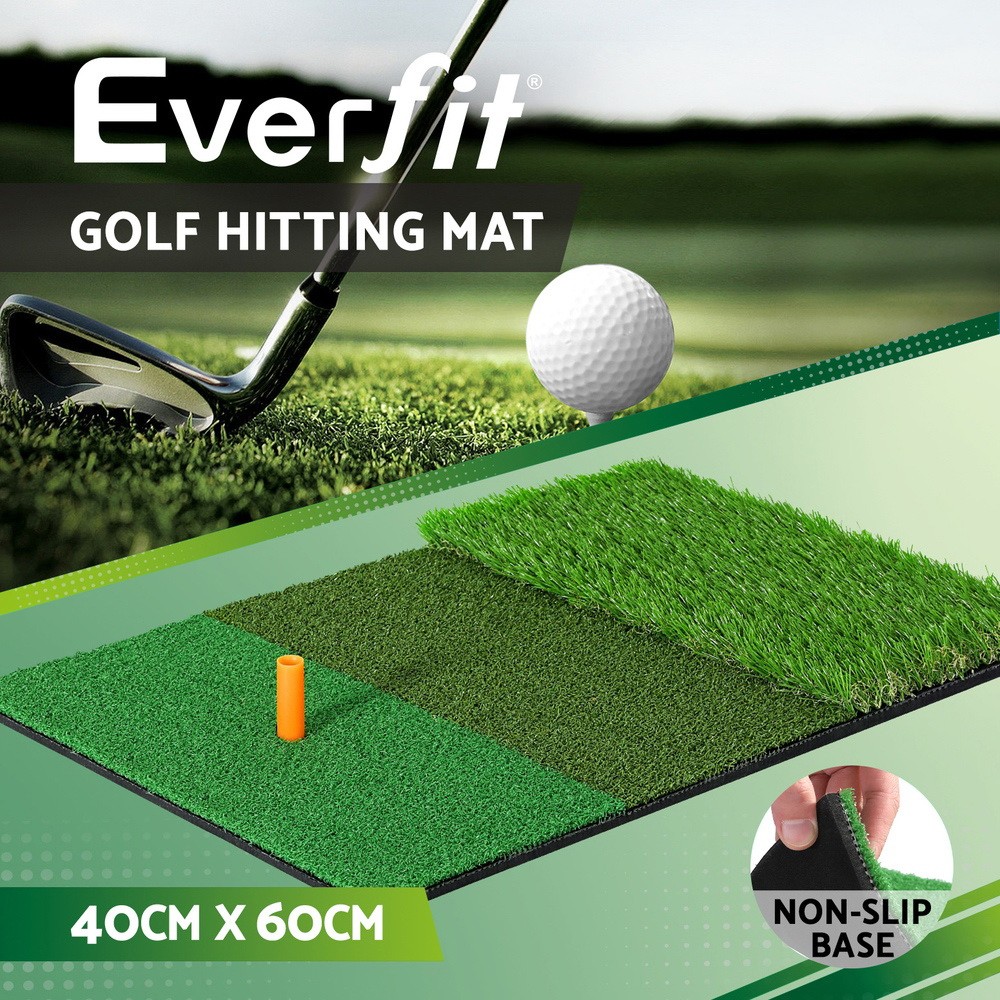 Everfit PP Golf Hitting Mat 3-in-1 Portable Indoor/Outdoor Practice 60cm x 40cm
