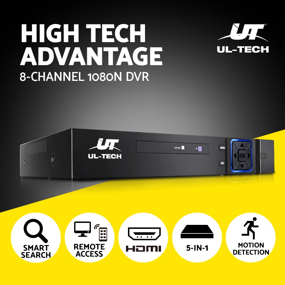 UL-Tech 8CH DVR 1080N 5-in-1 CCTV Recorder AHD TVI CVI CVBS IP P2P Remote Access