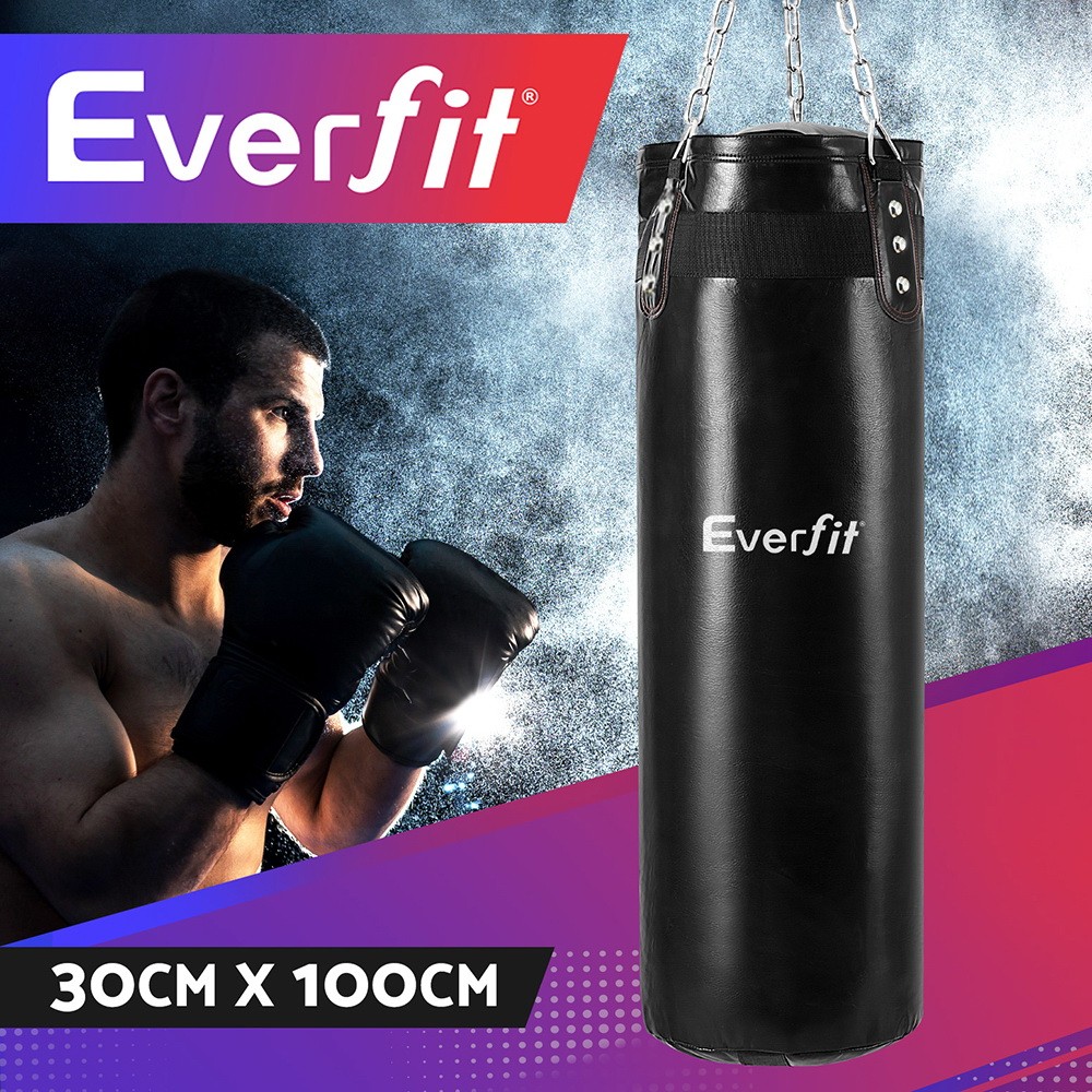 Everfit 100CM Hanging Boxing Punching Black Unfilled Training 80kg Equipment