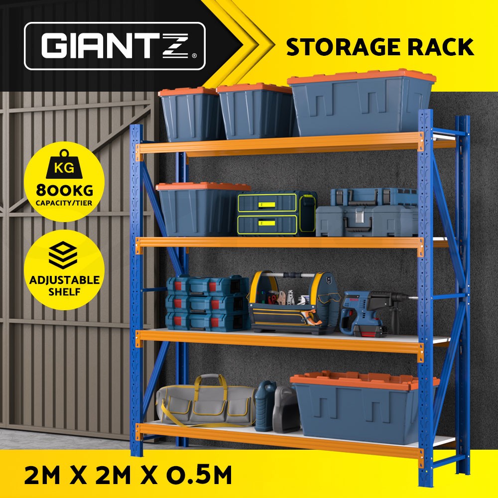 Giantz Steel Warehouse Shelving Rack 800KG/Rack Z-bracing 200kg per shelf 1.8M
