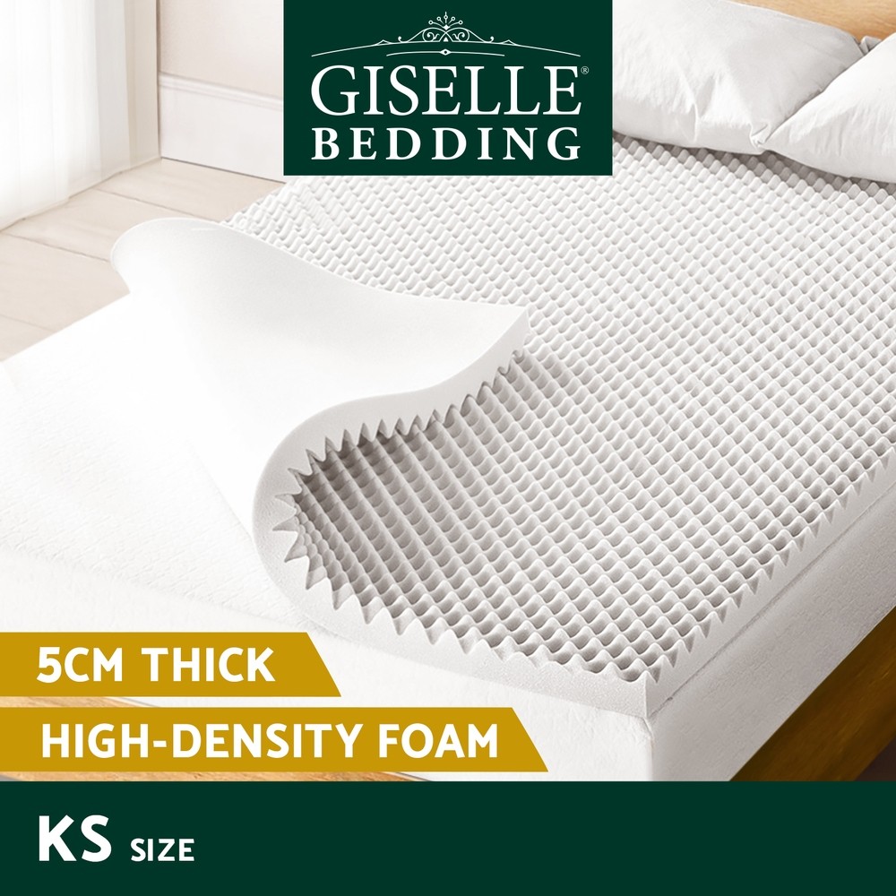 Giselle Bedding Foam Mattress Topper Crate 5cm Soft White Double High Density