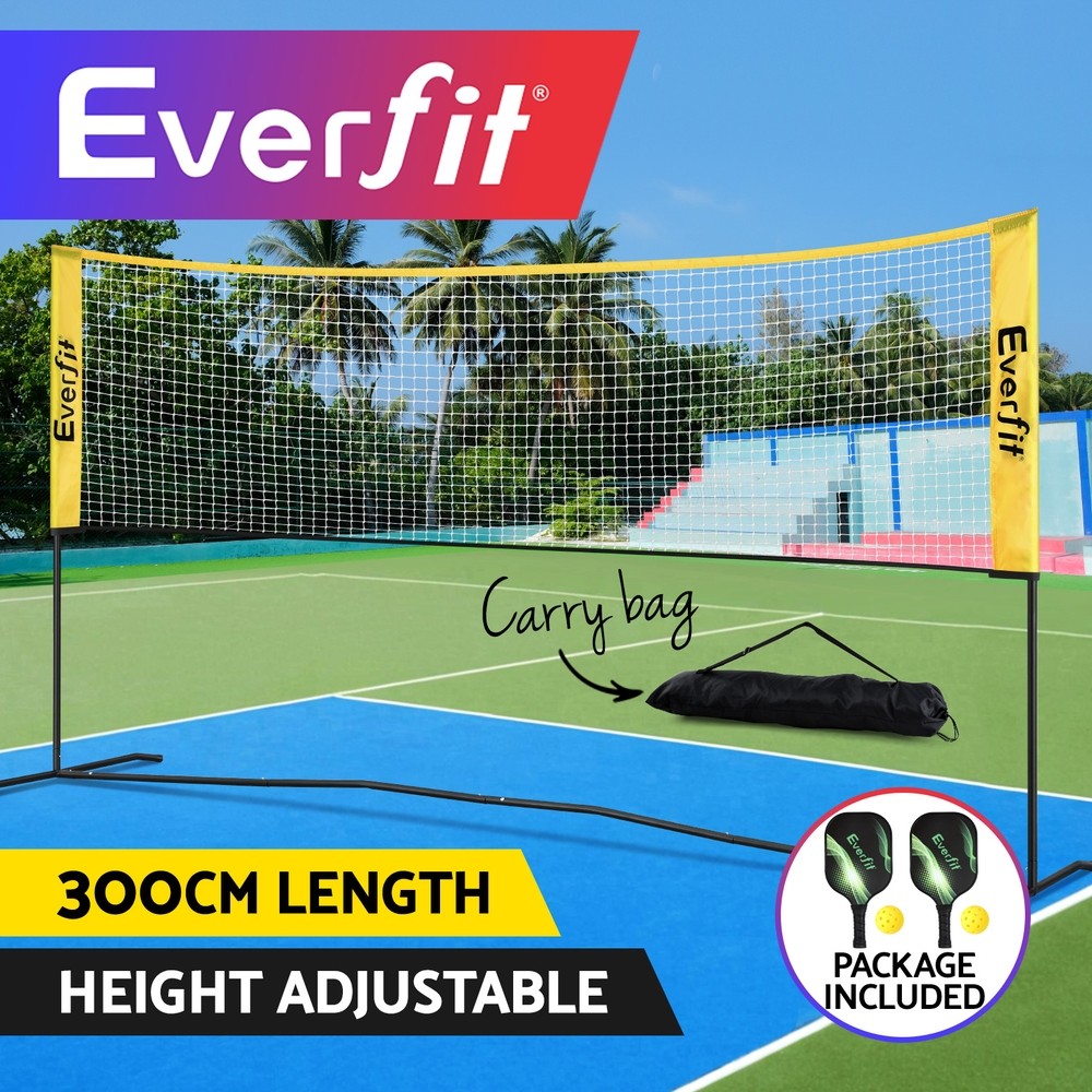 Everfit Portable Pickleball Collector 3.05m Adjustable 12 Pickleballs Paddles