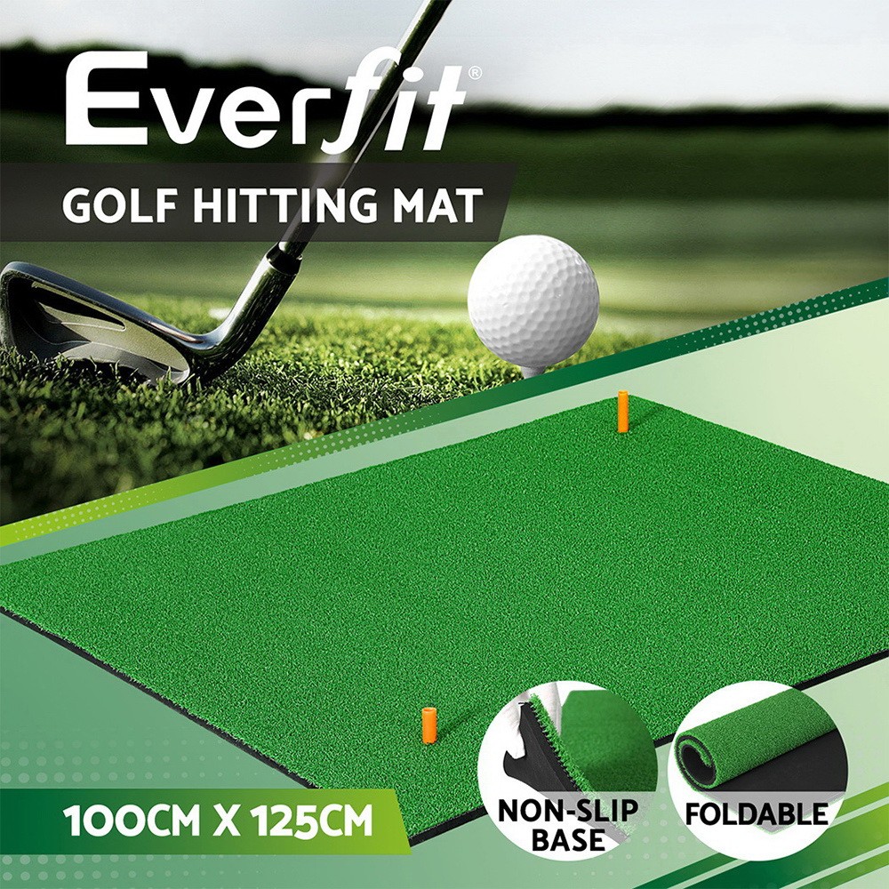 Everfit Golf Hitting Mat Portable Indoor and outdoor Practice Green L-100x125cm
