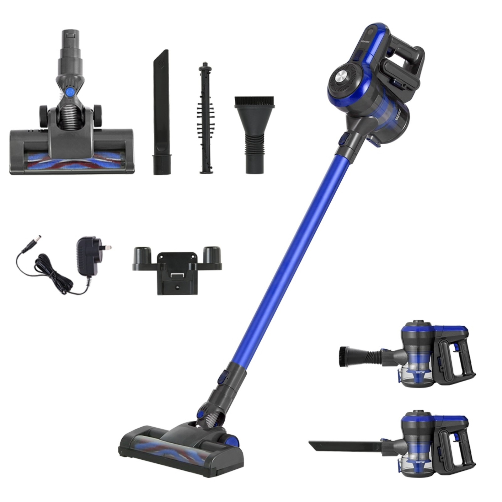 Devanti Cordless Brushless Handstick Vacuum Cleaner 250W HEPA 20 000Pa Blue 0.5L