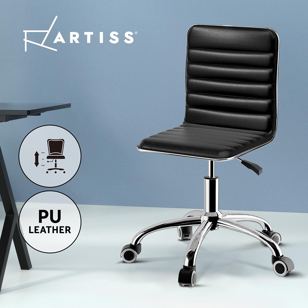 Artiss PU Leather Office Conference Chair Adjustable Height Low Back 360 Degree