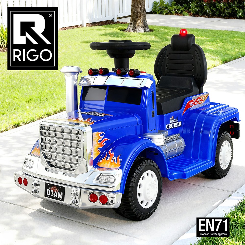 Rigo Kids Truck Electric Battery 6V 25W Forward Reverse Music Built-in Lights