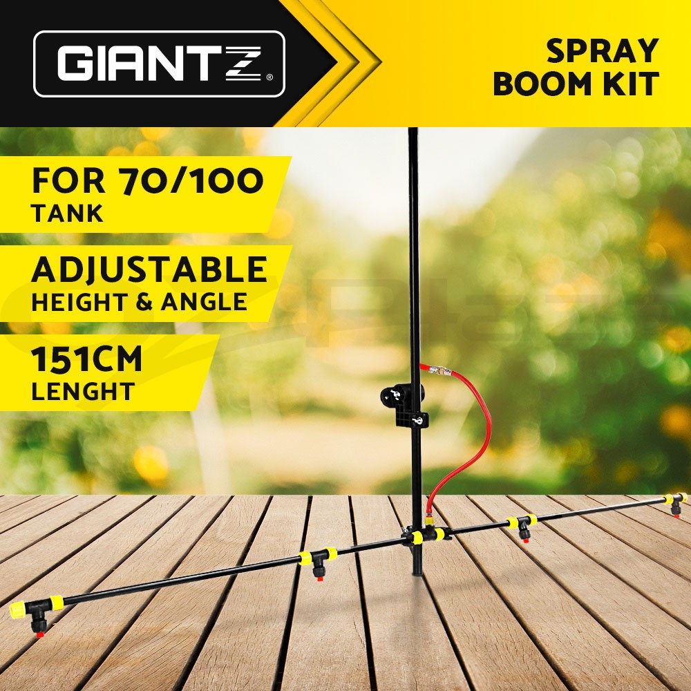 Giantz Adjustable Spray Boom 151cm 4 Nozzles 90cm Pole 1.5m Hose ATV Trailer