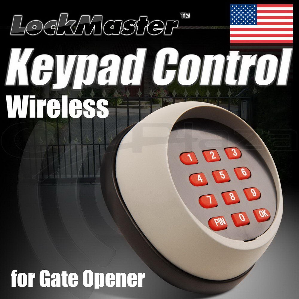 LockMaster Wireless LED Keypad Control Swing Sliding Gate Openers Grey Security