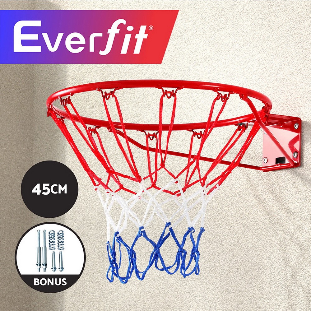 Everfit Basketball Ring Hoop 45CM Wall Mounted Outdoor High-tensile Steel Nylon